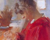 佩德 塞韦林 克罗耳 : Marie en vestido rojo